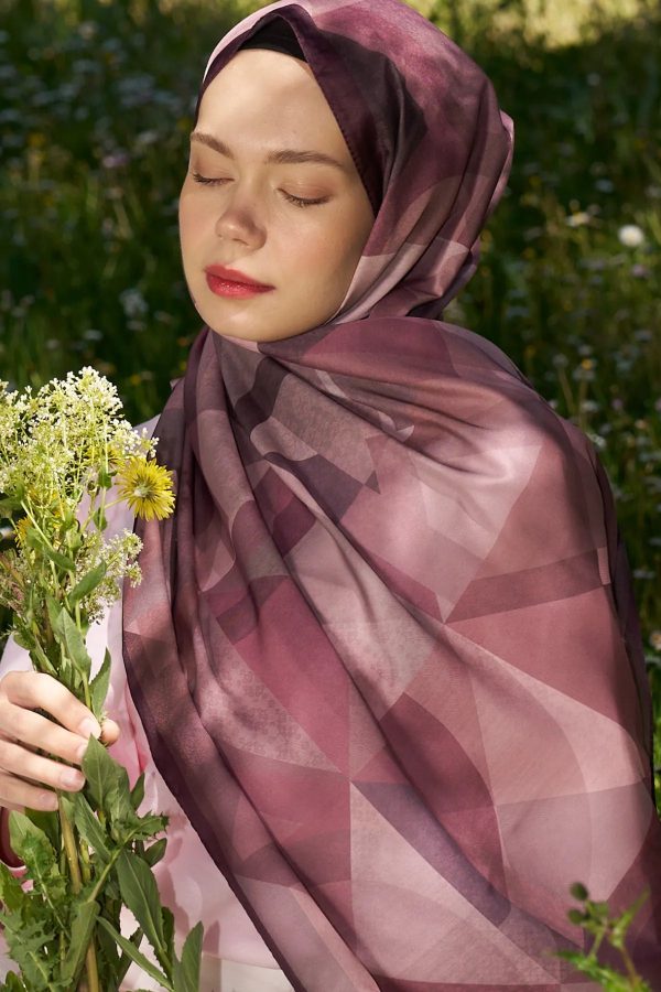 Astrid Desen Şal -  Bordo