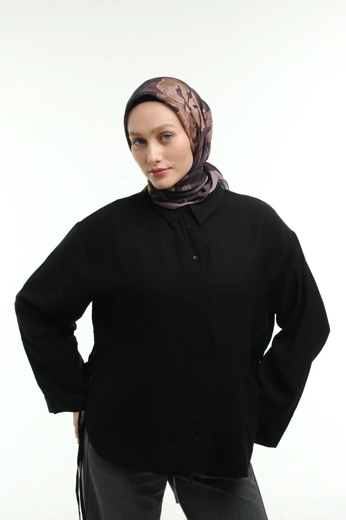 Laura Desenli Bordo Vizon Eşarp - Görsel 4