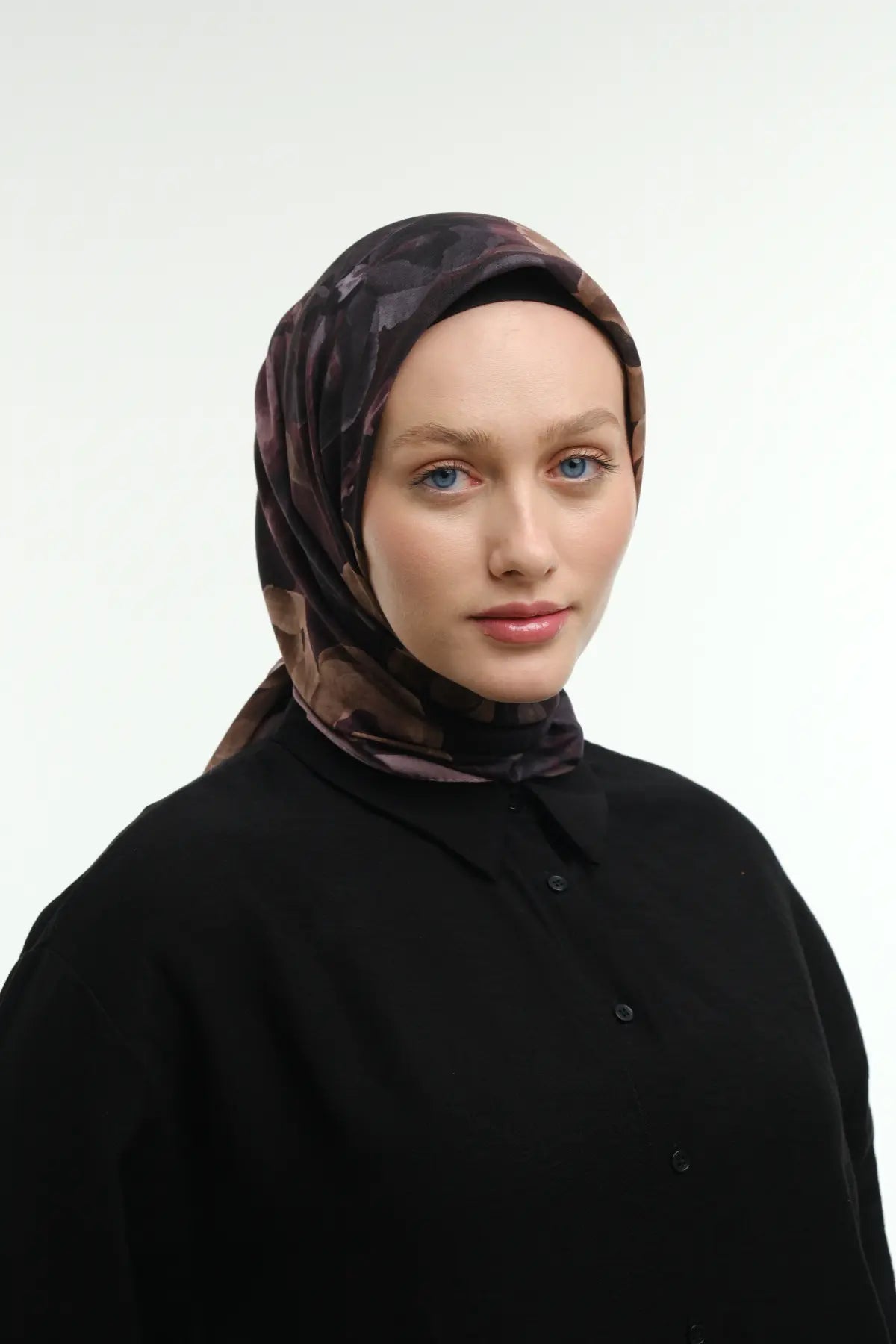 Laura Desenli Bordo Vizon Eşarp - Görsel 3