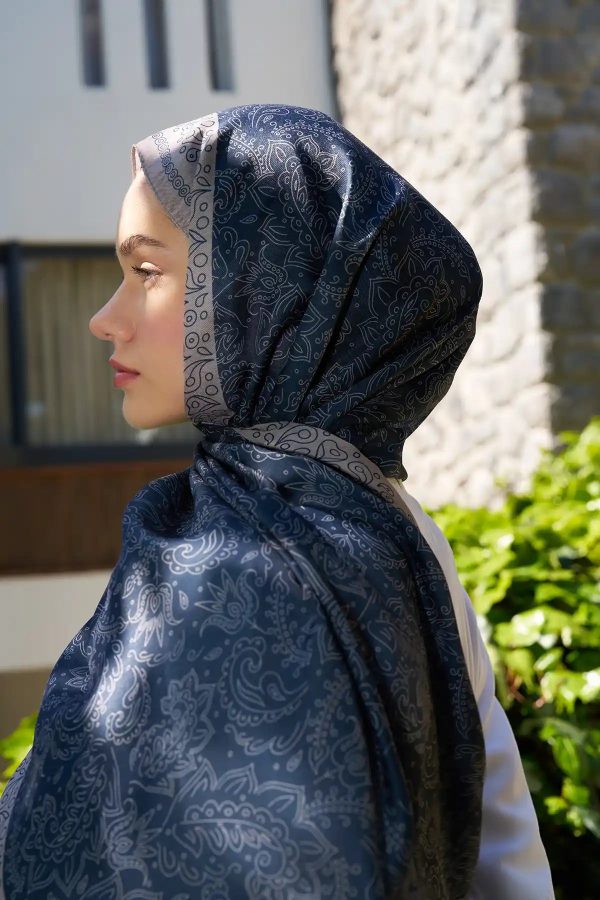 Rosa Desen Şal - Lacivert