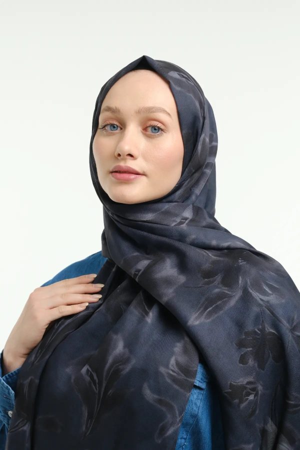 Peony Desen Şal - Lacivert