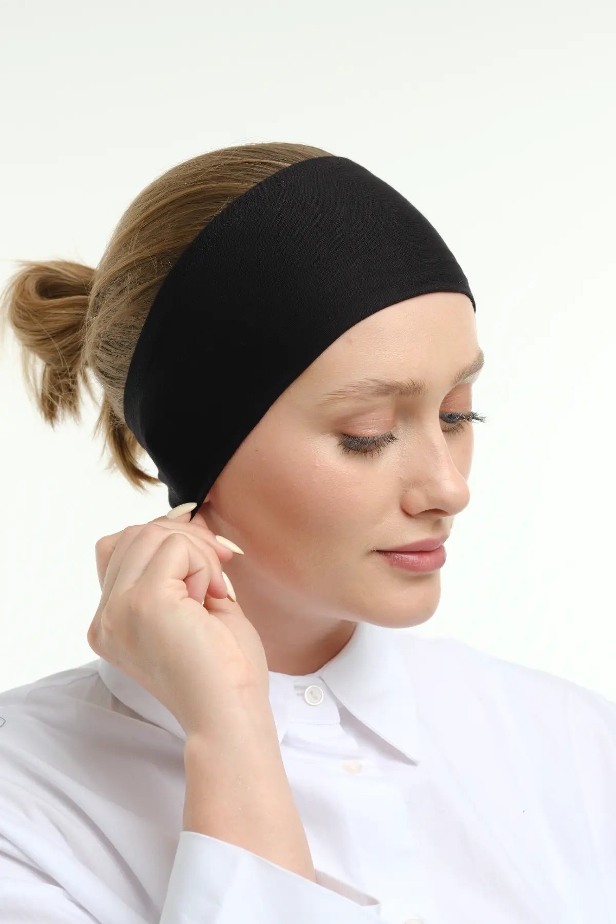 Silikonlu Bandana - Siyah - Görsel 3