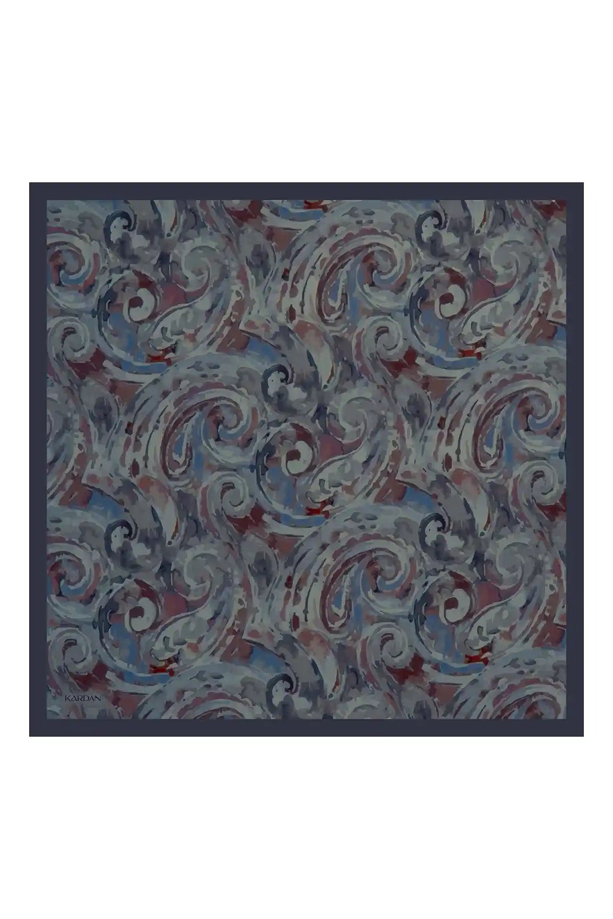 Spiral Desenli Mavi Eşarp - Görsel 3