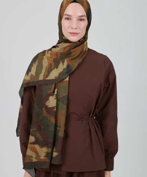 Zigzag Desenli Toprak Şal