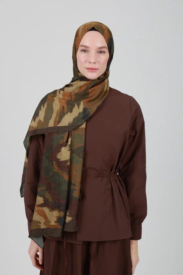 Zigzag Desenli Toprak Şal